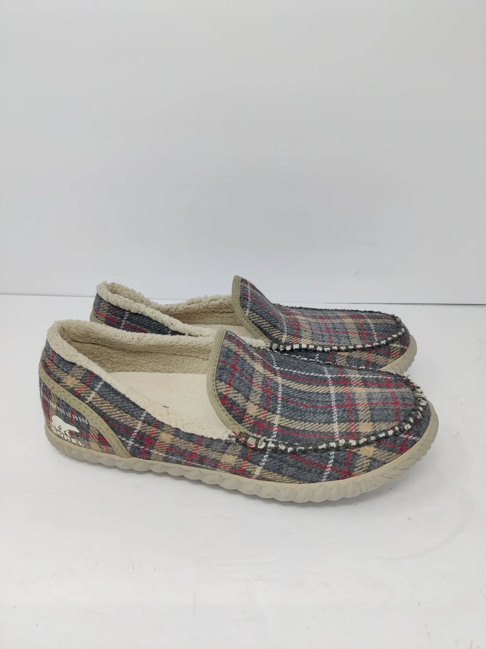 Sorel Plaid Faux Fur Lined Moc Slippers Men's 8 NM3870-271